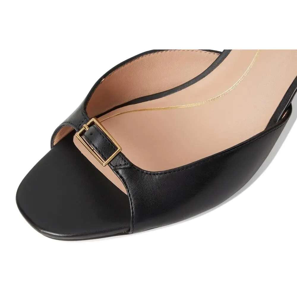 COLE HAAN WOMEN'S ANNALISE BUCKLE SANDALS, BLACK LEATHER, 7-B US